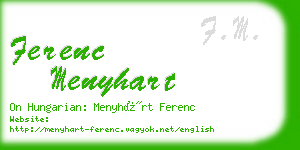 ferenc menyhart business card